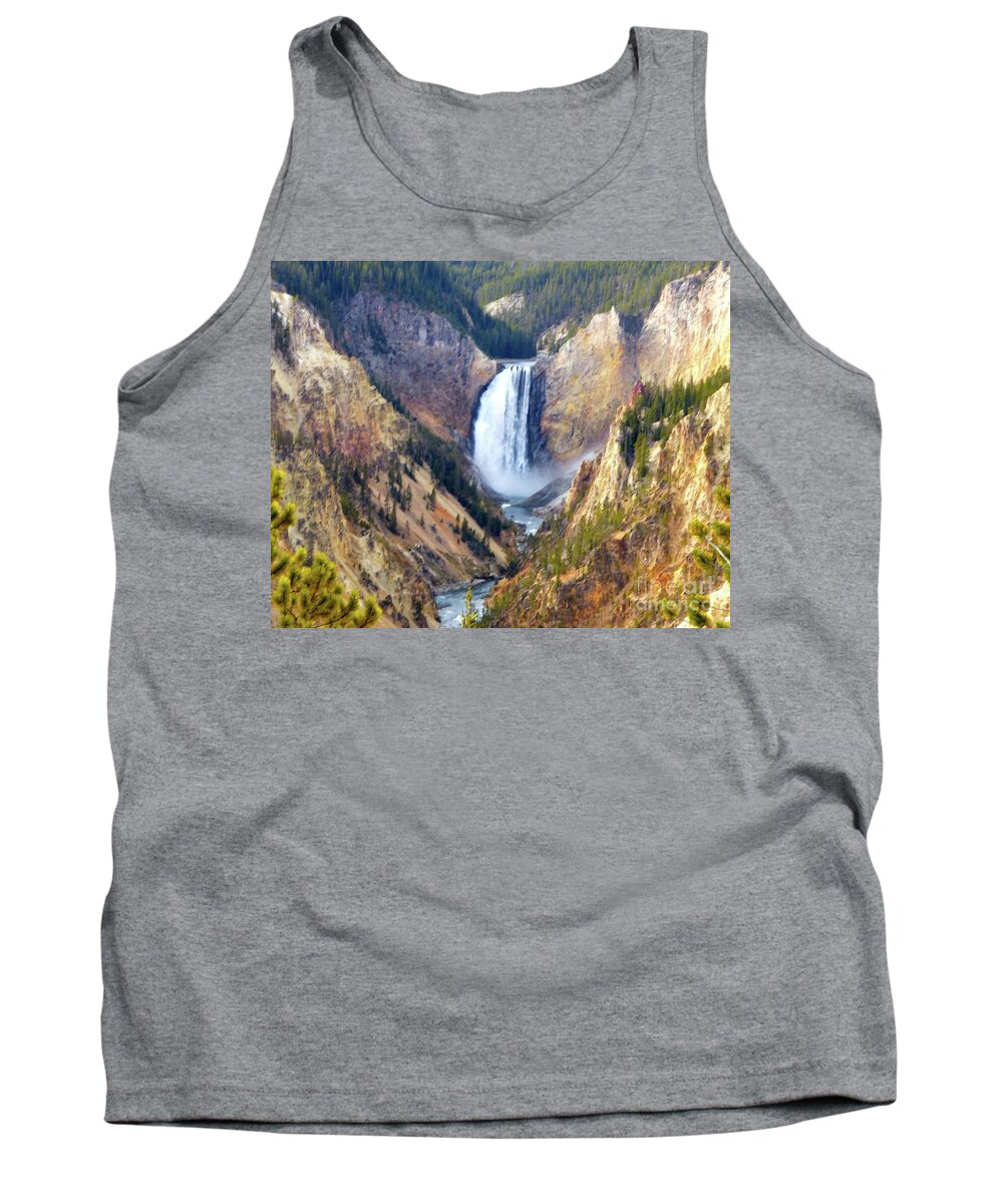 Falls Tank Top featuring the photograph Lower Yellowstone Falls by Jean Wright