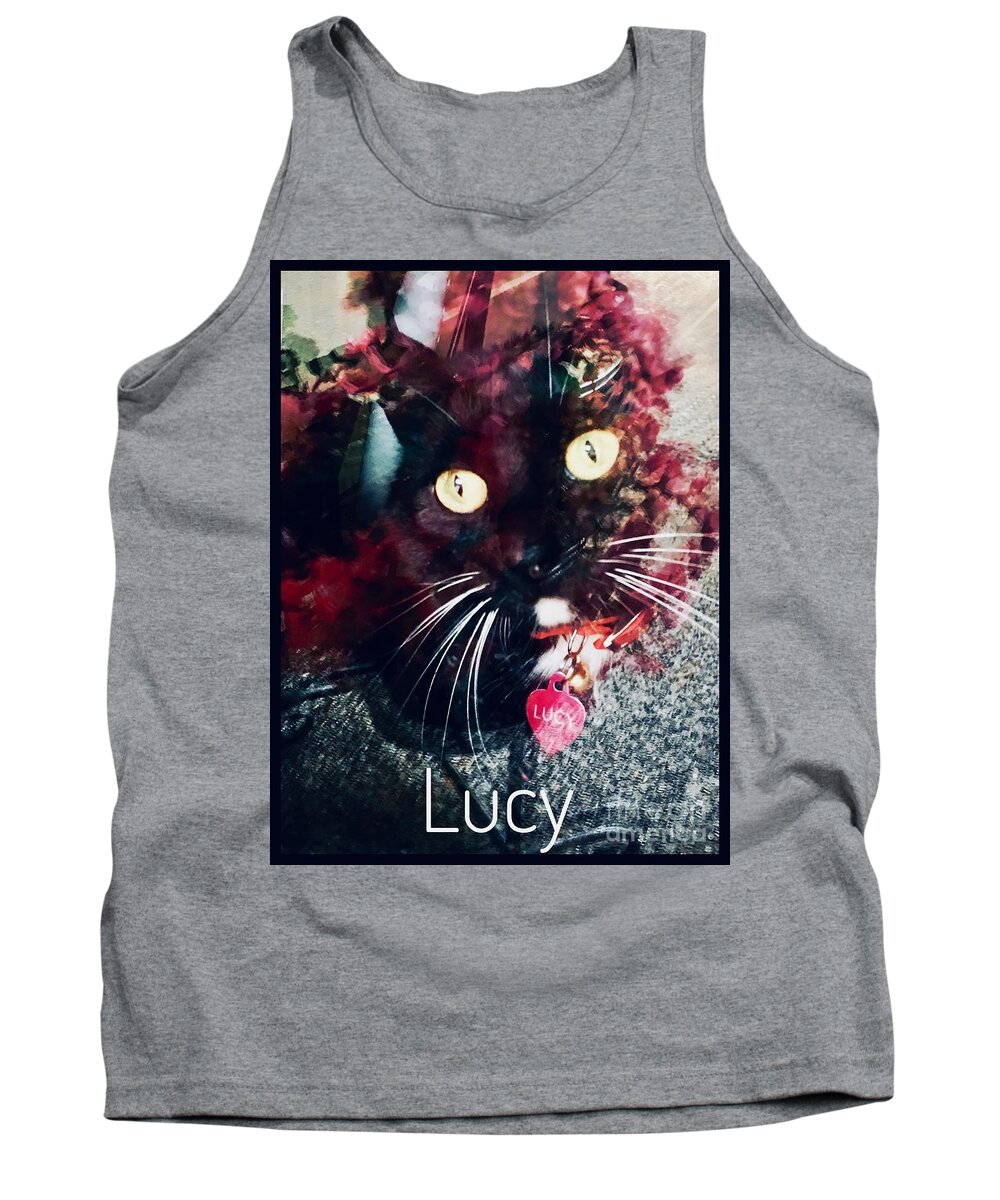 Lucy The Cat Tank Top featuring the photograph Lucy The Cat by Susan Garren