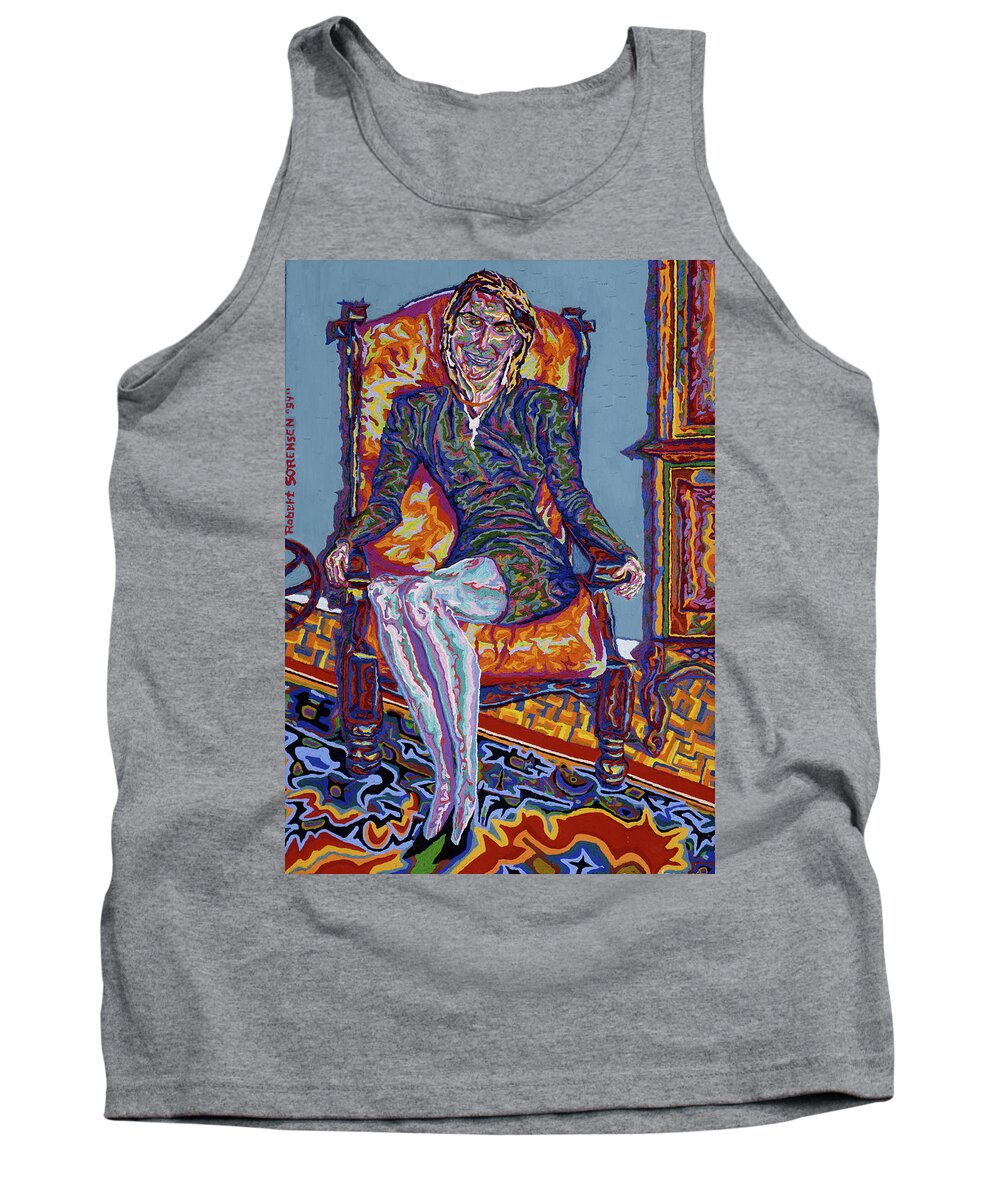 Portrait Tank Top featuring the painting Ma Fiancee by Robert SORENSEN