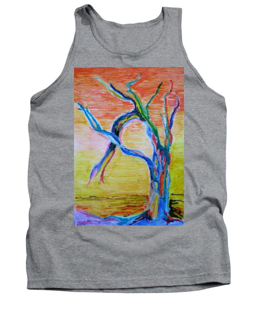 Abstract Painting Tank Top featuring the painting Magical Tree by Suzanne Udell Levinger