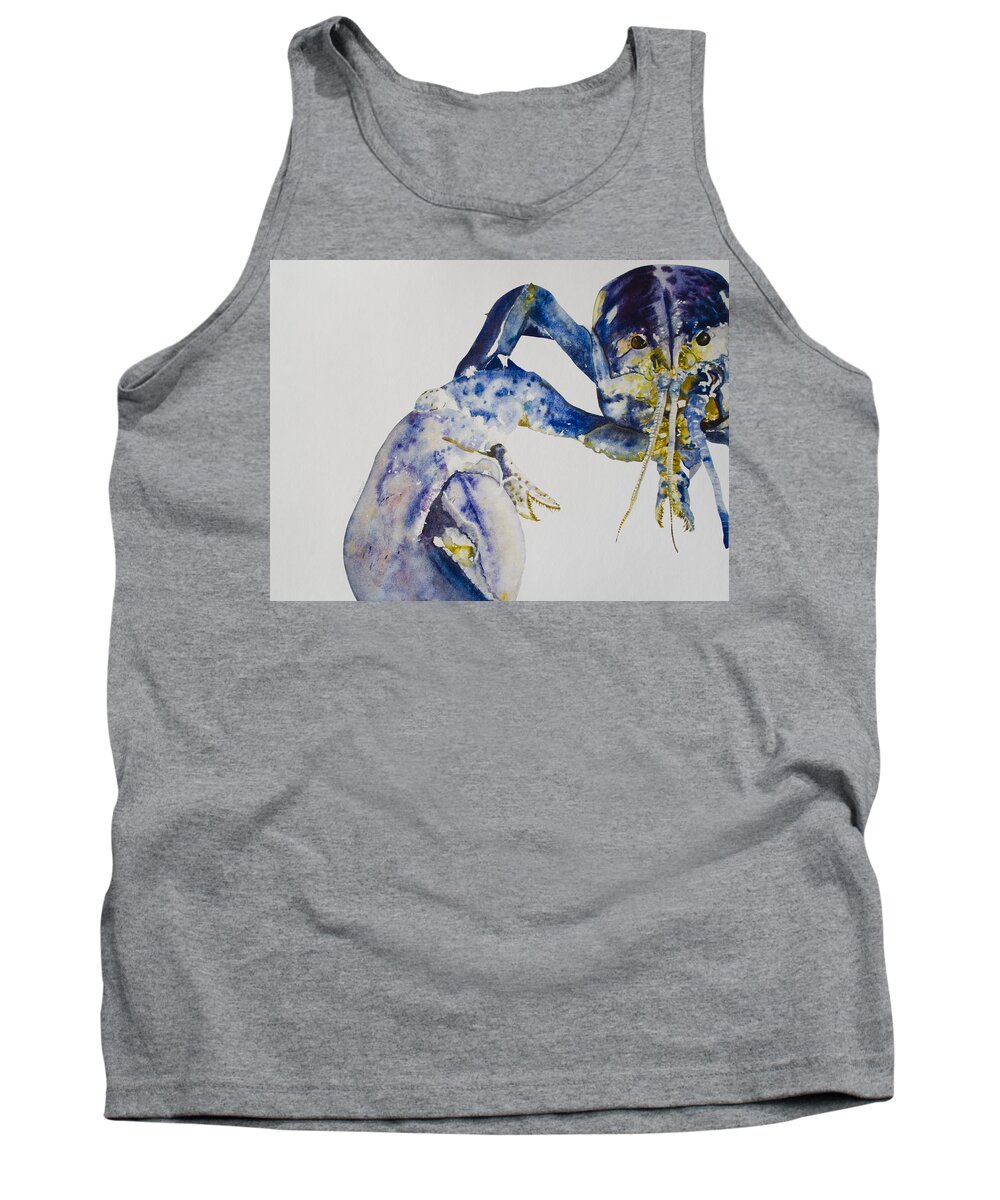 Lobster Tank Top featuring the painting Maine Blue Lobster by Kellie Chasse