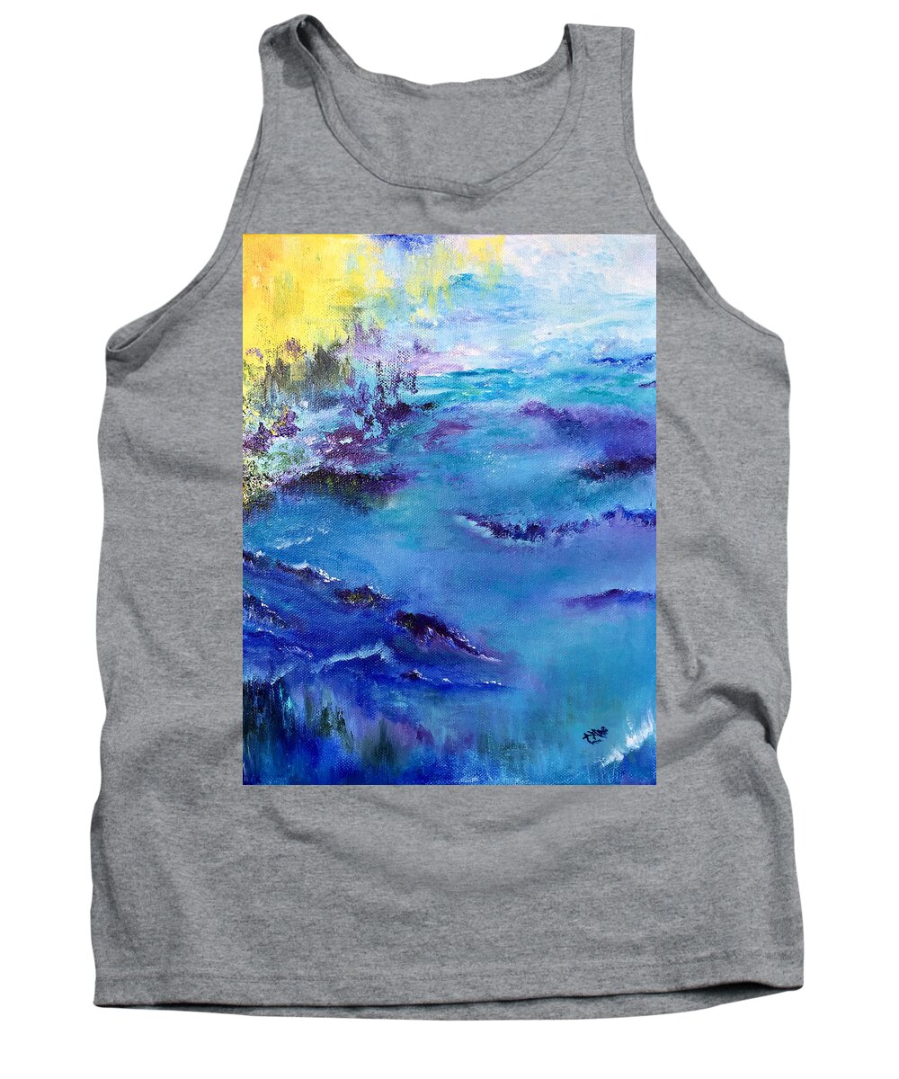 Impressionist Tank Top featuring the painting Maine Coast, First Impression by Terry R MacDonald