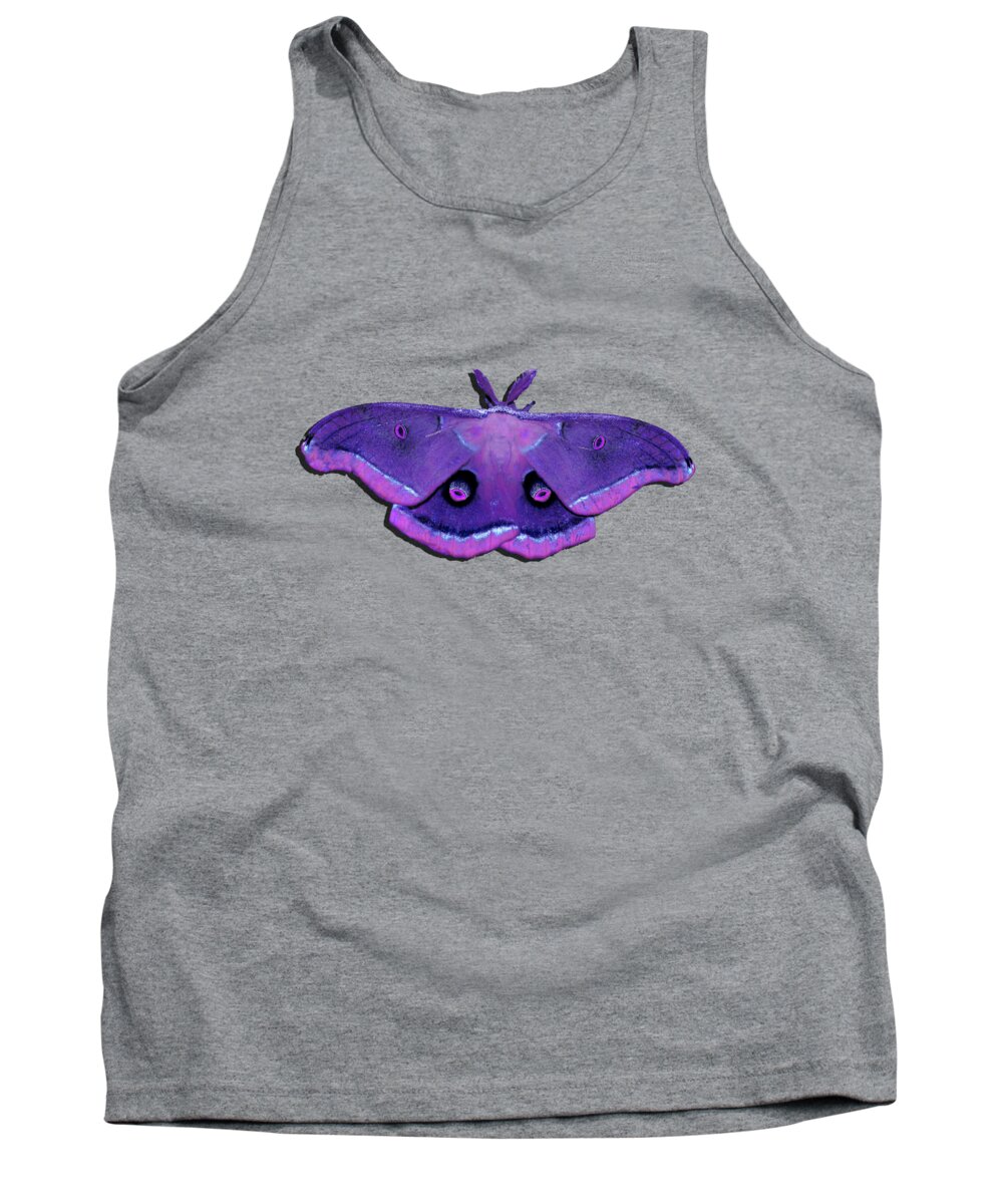 Polyphemus Moth Tank Top featuring the photograph Male Moth Purple and Pink .png by Al Powell Photography USA