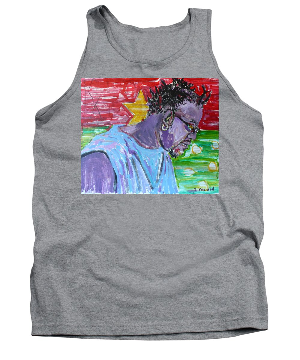 Acrylic Tank Top featuring the painting Man from Burkina Faso by Todd Peterson