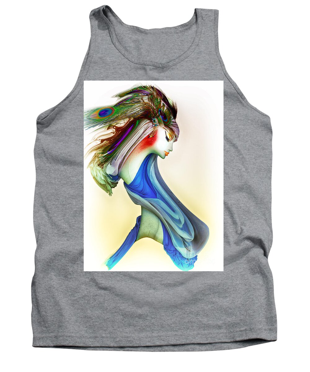 Mannequin Tank Top featuring the mixed media Mannequin Beauty 4 by Nick Eagles