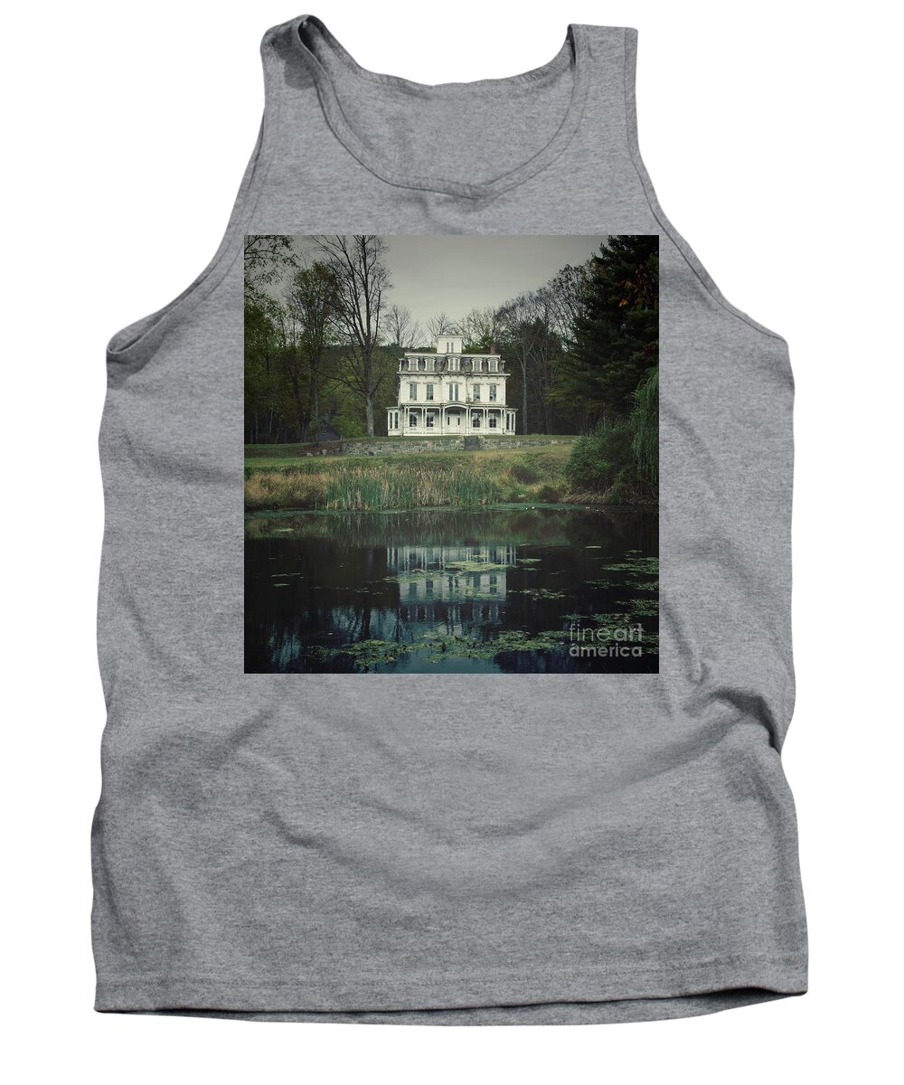 Mansion Tank Top featuring the photograph Mansion Reflected at Waterloo by Debra Fedchin