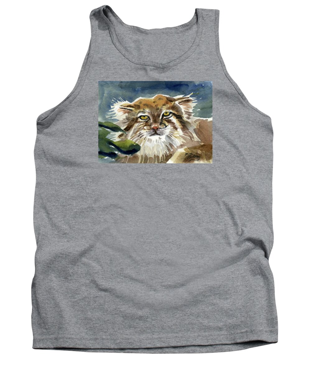 Manul Tank Top featuring the painting Manul by Mimi Boothby