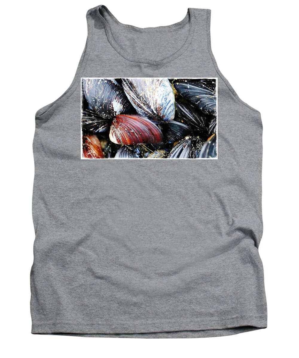 Mussles Tank Top featuring the photograph Marine Mussels 2 by Kathleen Voort