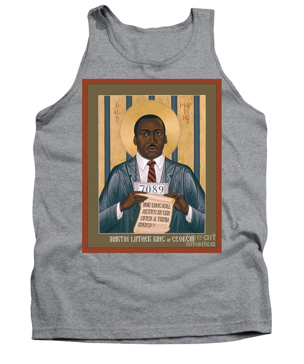 Martin Luther King Of Georgia Tank Top featuring the painting Martin Luther King of Georgia - RLMLK by Br Robert Lentz OFM