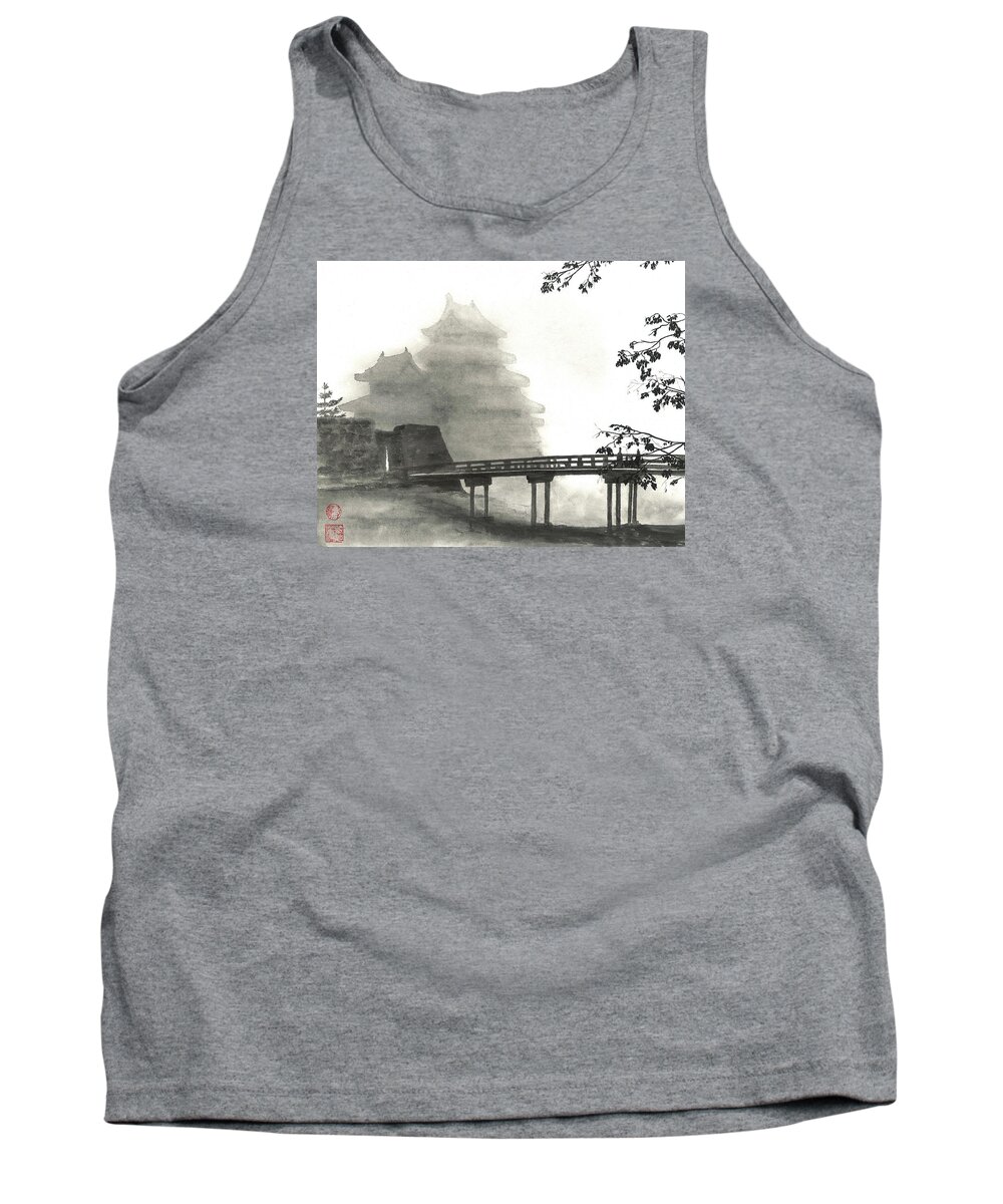 Mist Tank Top featuring the painting Matsumoto Morning Mist by Terri Harris