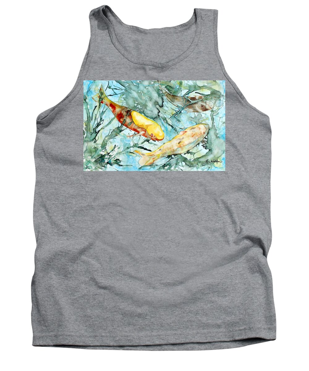 Maui Tank Top featuring the painting Maui Koi Watercolor by Kimberly Walker