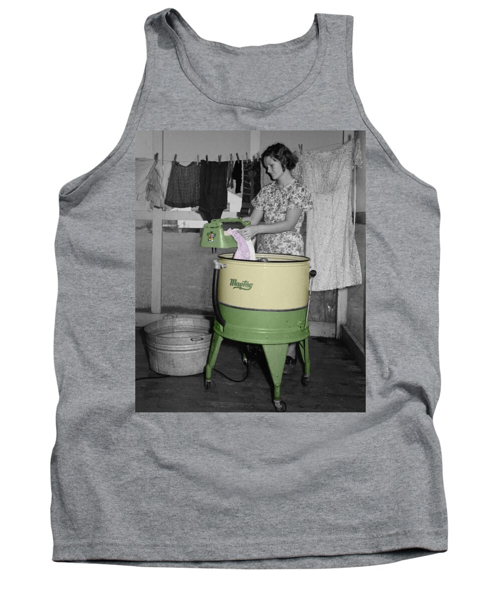 Washing Machine Tank Top featuring the photograph Maytag Woman by Andrew Fare