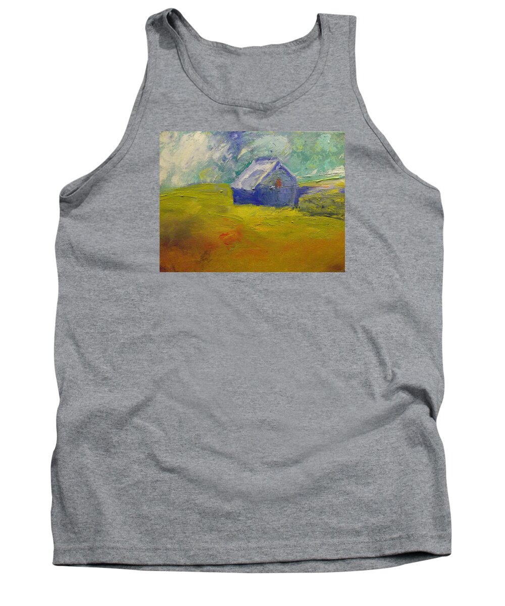 Field Tank Top featuring the painting Meadow Blue by Susan Esbensen
