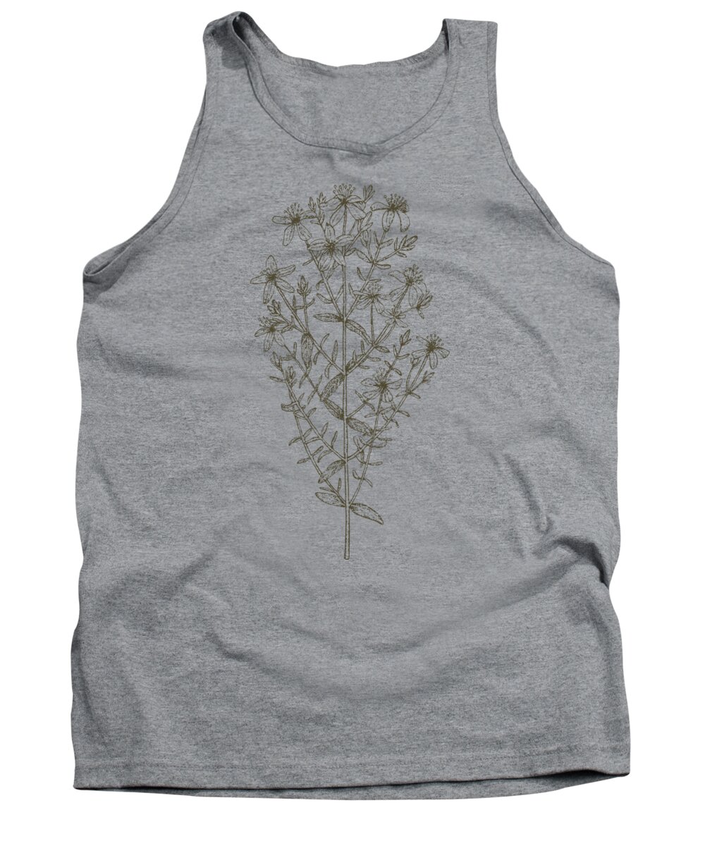 St. John's Wort Tank Top featuring the painting Medicinal Herb St John's Wort by Little Bunny Sunshine