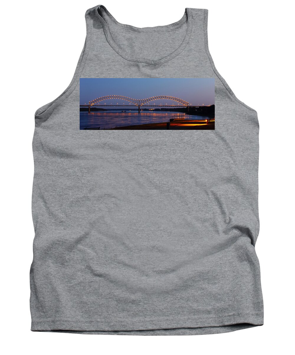 I-40 Bridge Tank Top featuring the photograph Memphis - I-40 Bridge Over the Mississippi 2 by Barry Jones