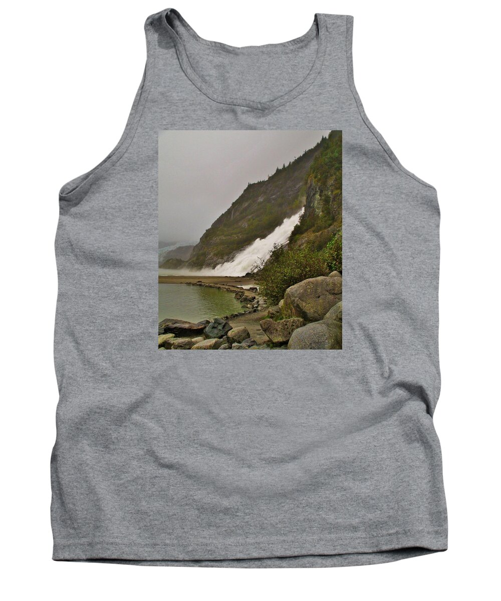 Waterfall Tank Top featuring the photograph Mendenhall Glacier Park by Martin Cline
