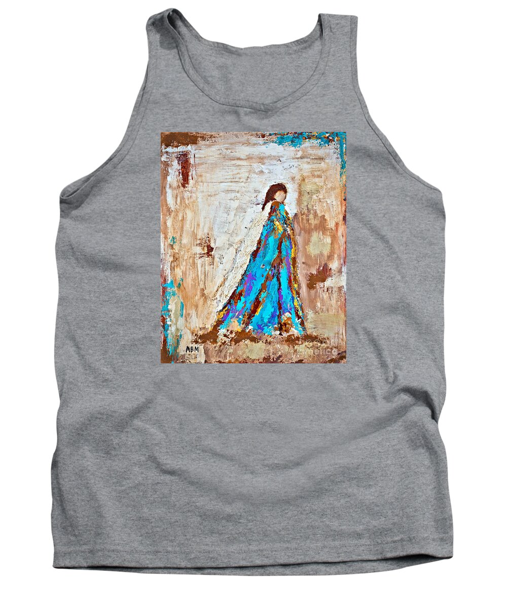 Angel Tank Top featuring the painting Messenger by Mary Mirabal