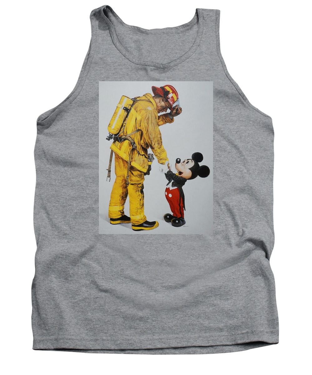Magic Kingdom Tank Top featuring the photograph Mickey And The Bravest by Rob Hans