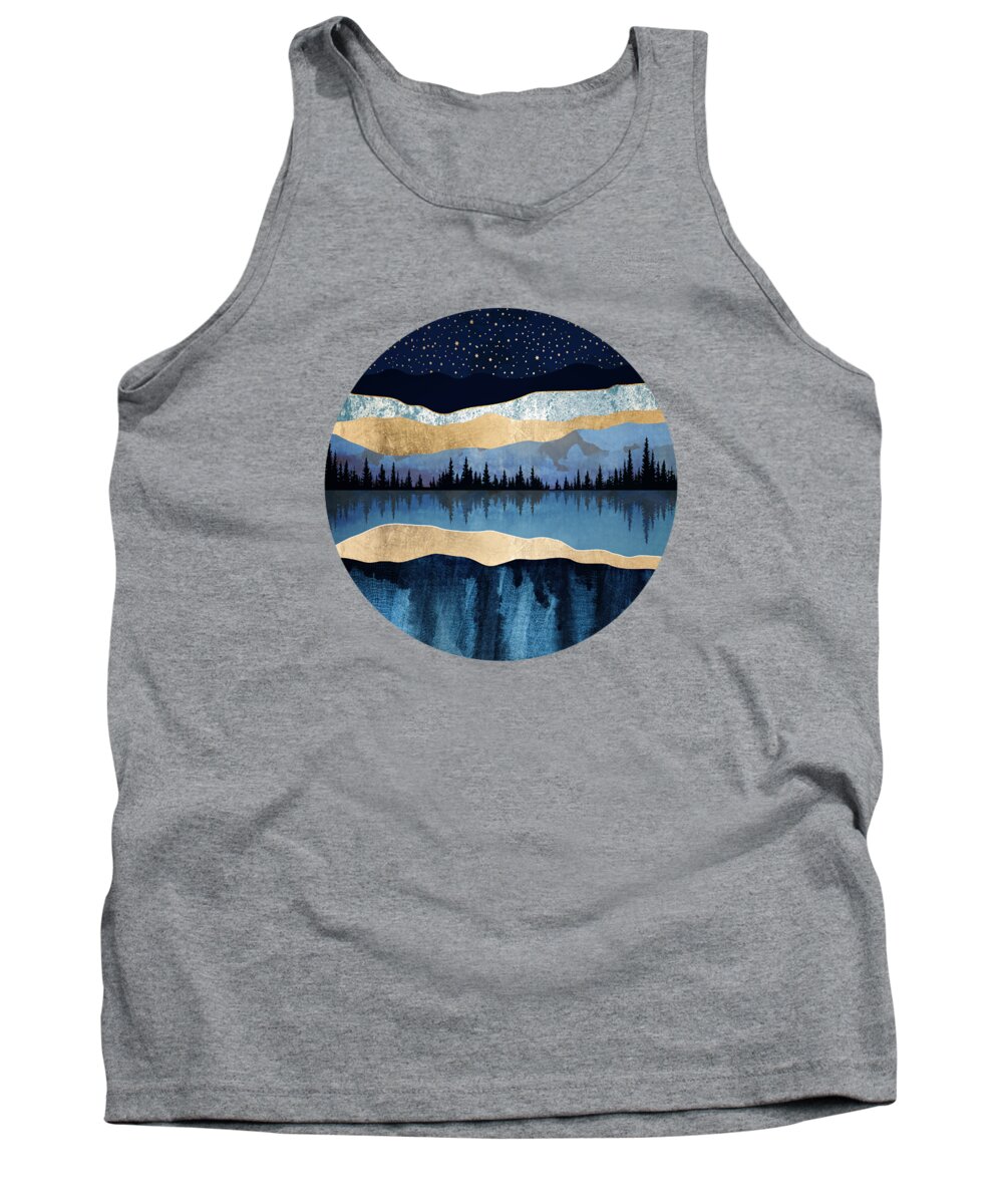 Midnight Tank Top featuring the digital art Midnight Lake by Spacefrog Designs