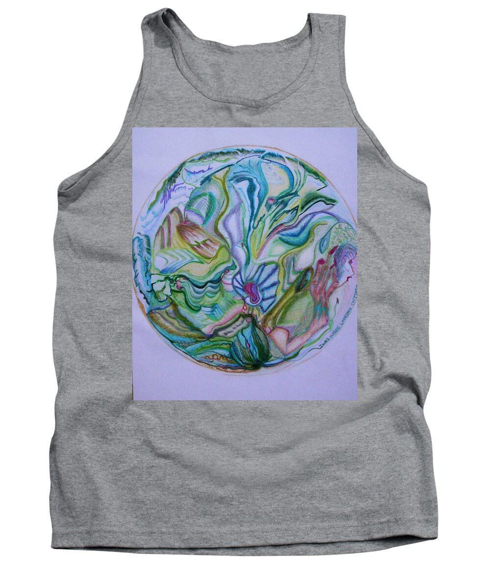 Abstract Tank Top featuring the drawing Mind Mandala by Suzanne Udell Levinger
