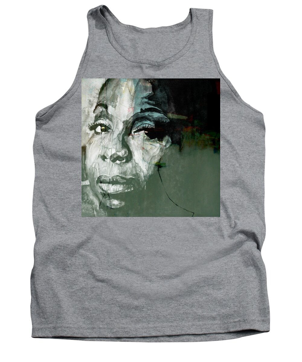 Nina Simone Tank Top featuring the mixed media Mississippi Goddam by Paul Lovering