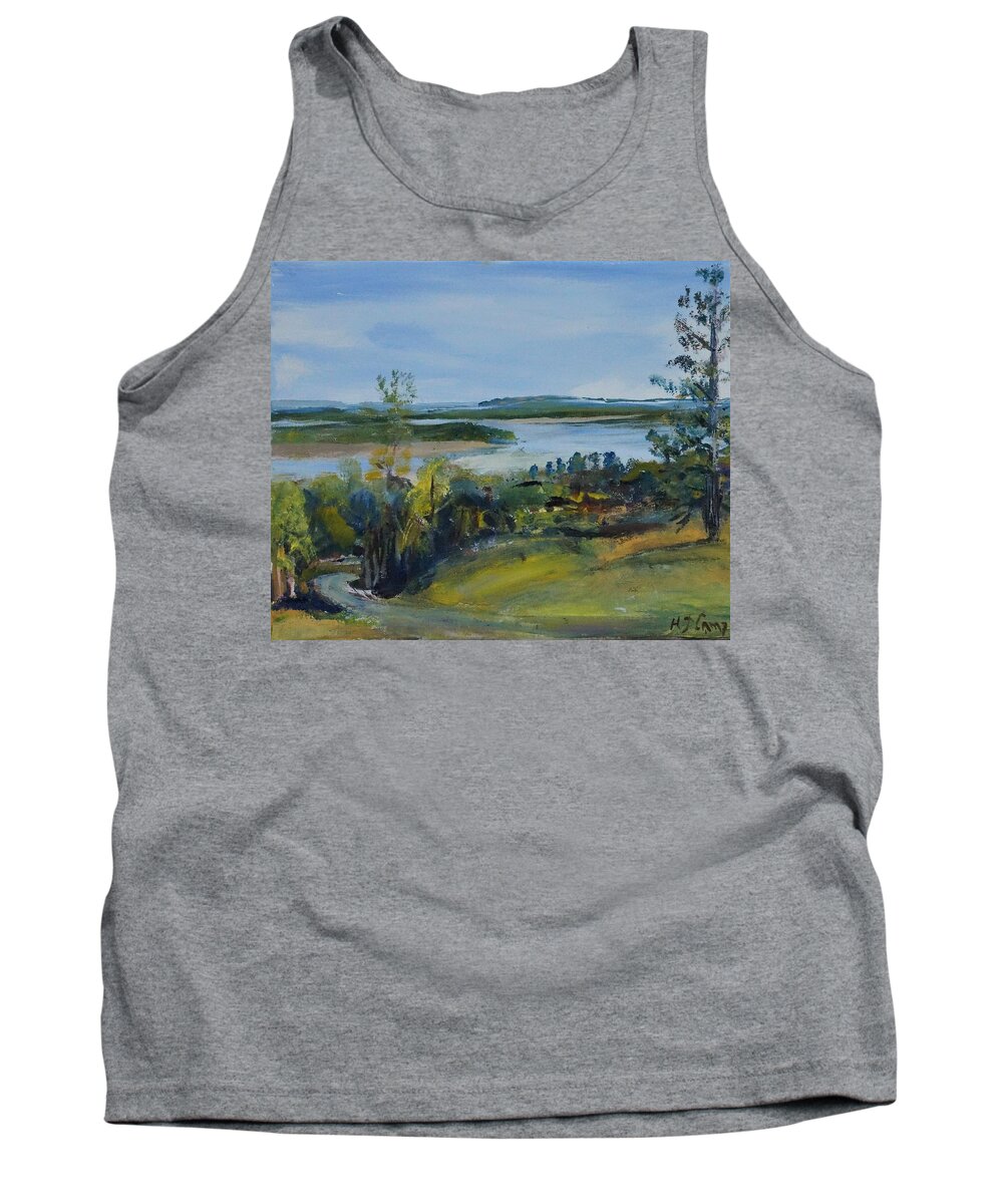 Plein Air Tank Top featuring the painting Missouri Overlook II by Helen Campbell