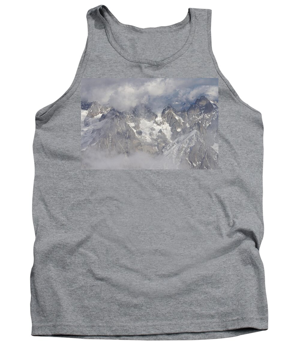 Aiguille Du Midi Tank Top featuring the photograph Mist and Clouds at Auiguille Du Midi by Stephen Taylor