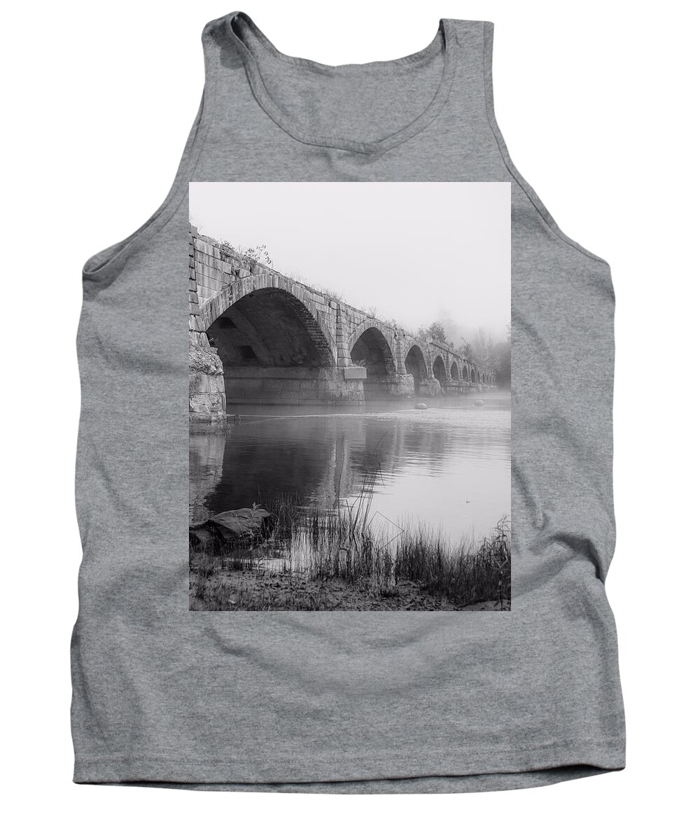 Fenimore Tank Top featuring the photograph Misty Bridge by Kendall McKernon