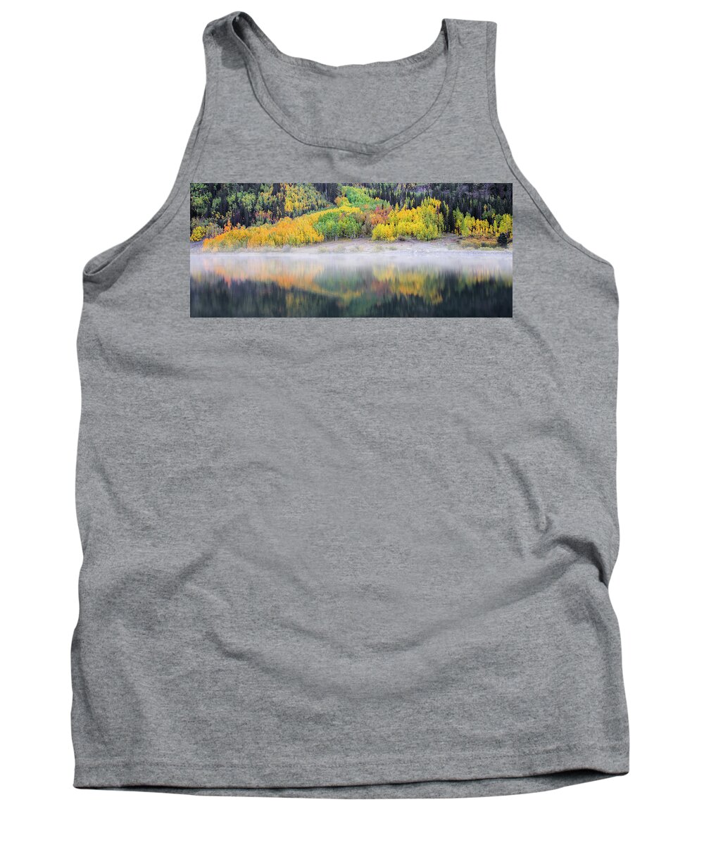 Rocky Mountains Tank Top featuring the photograph Misty Morning by John Strong