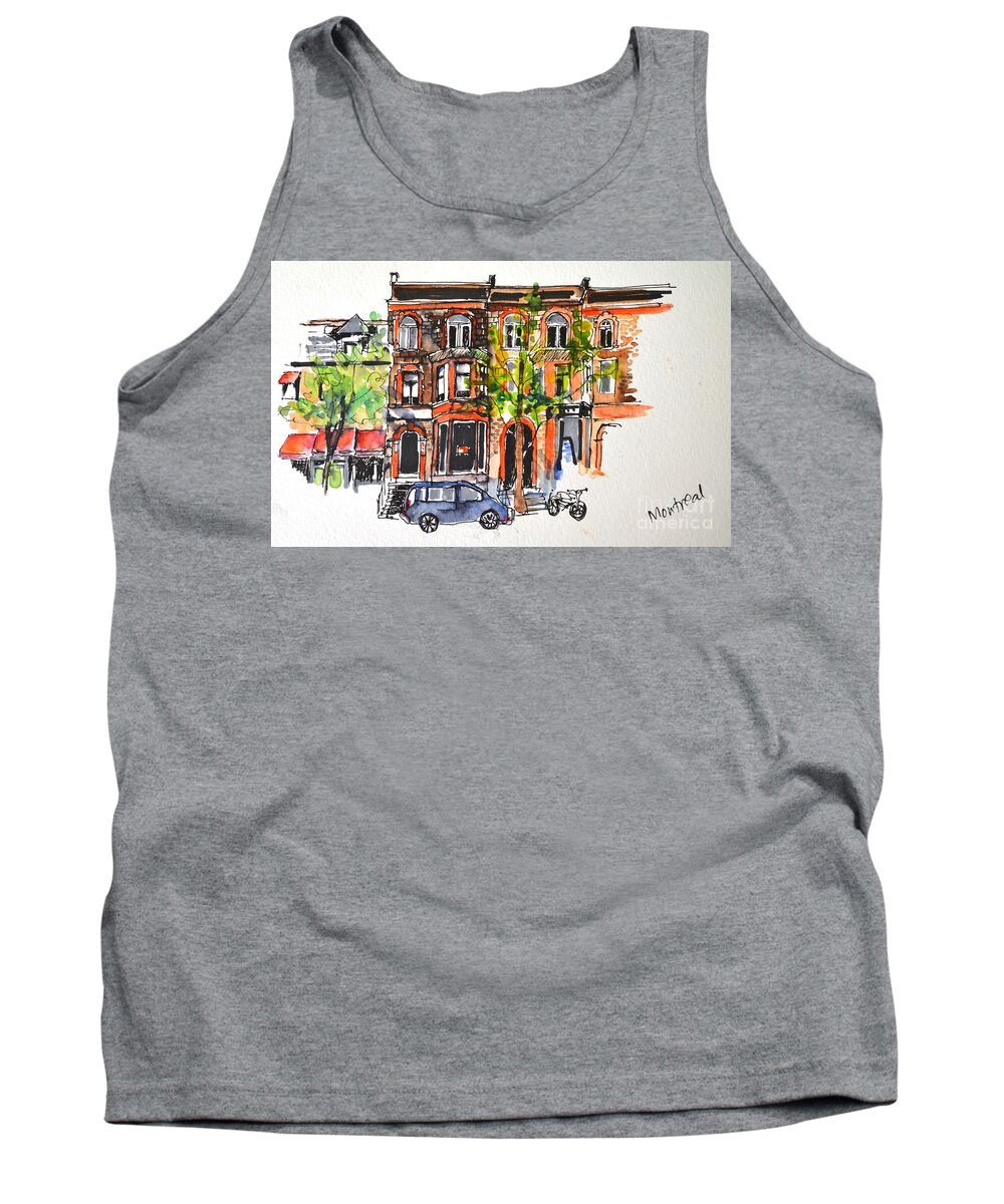 Sketch Tank Top featuring the painting Montreal 1 by Betty M M Wong