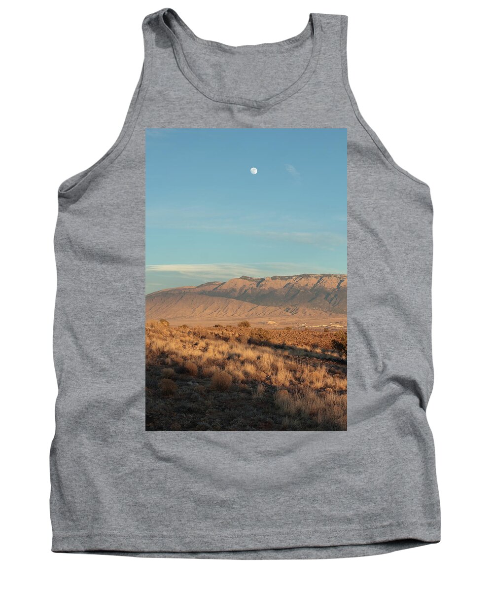 Moon Tank Top featuring the photograph Moon Over Sandia by David Diaz