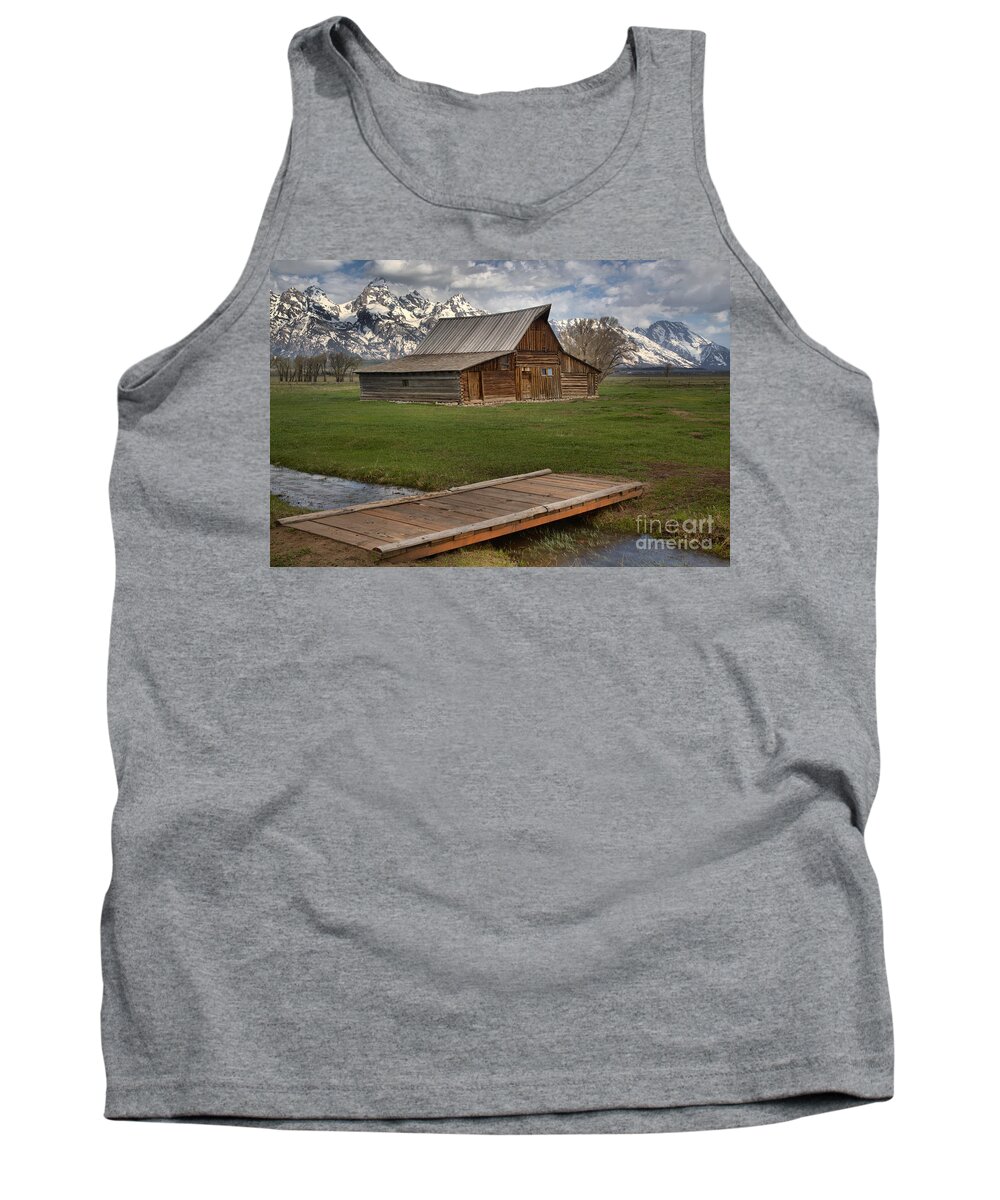 Moulton Barn Tank Top featuring the photograph Mormon Row Water Crossing by Adam Jewell