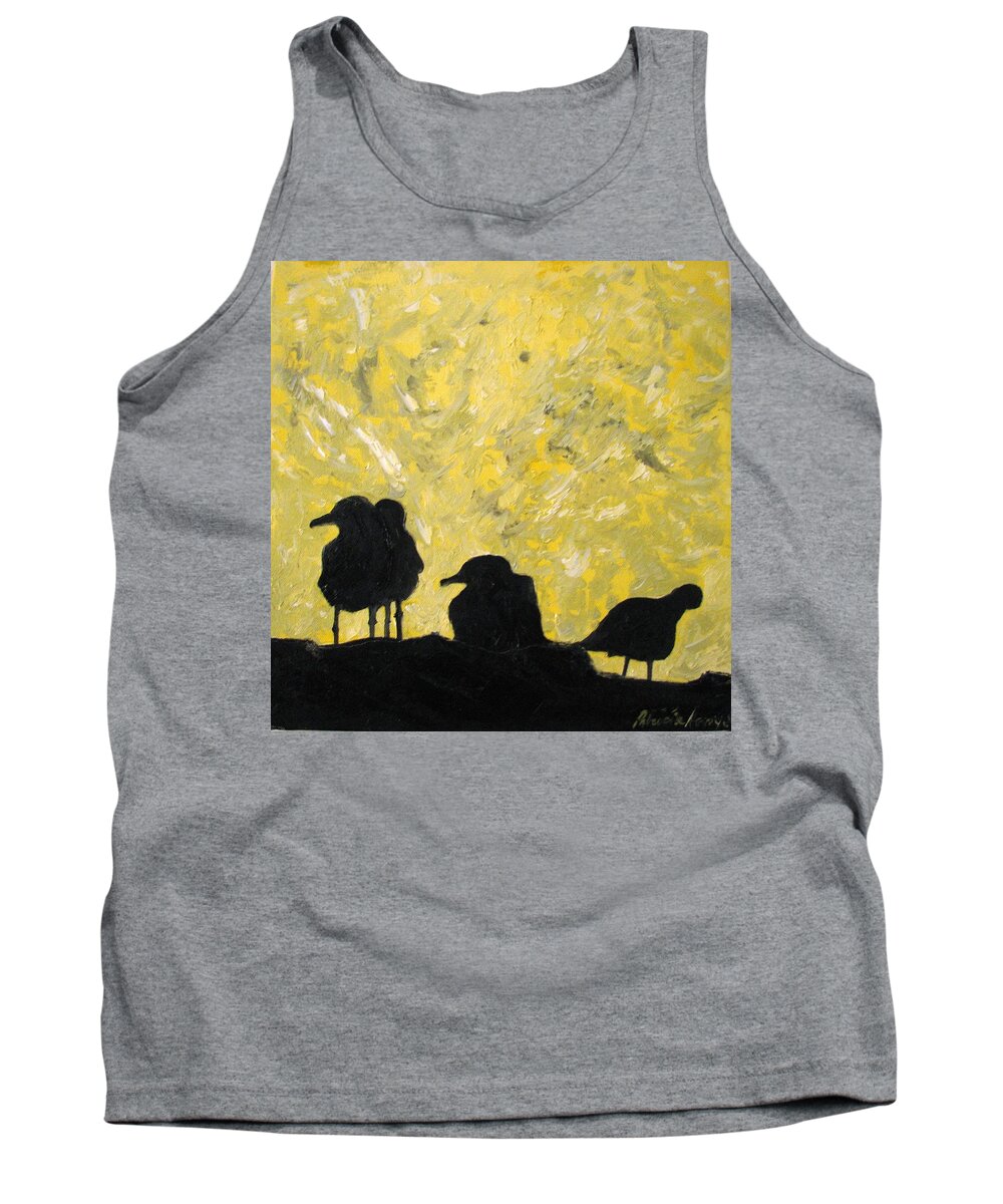 Birds Tank Top featuring the painting Morning Birds by Patricia Arroyo