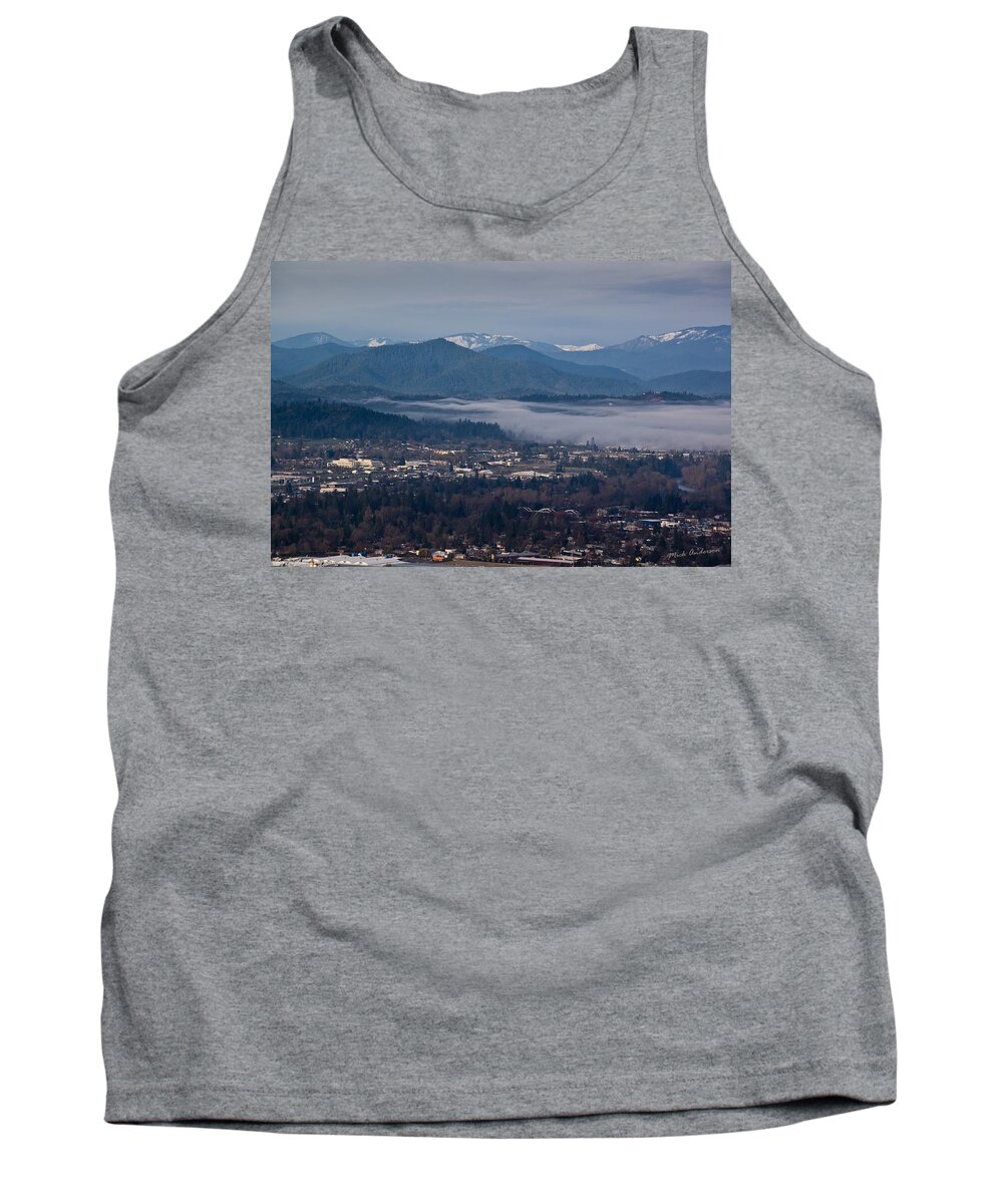 Grants Pass Tank Top featuring the photograph Morning Fog over Grants Pass by Mick Anderson