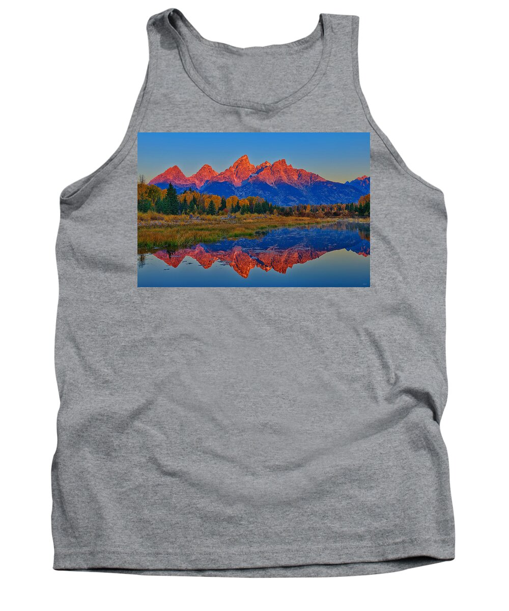 Tetons Tank Top featuring the photograph Morning Glow by Greg Norrell