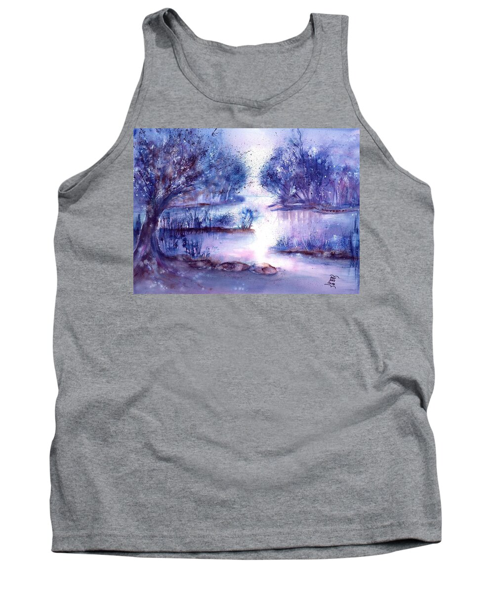 Mist Tank Top featuring the painting Winter Morning by Sabina Von Arx