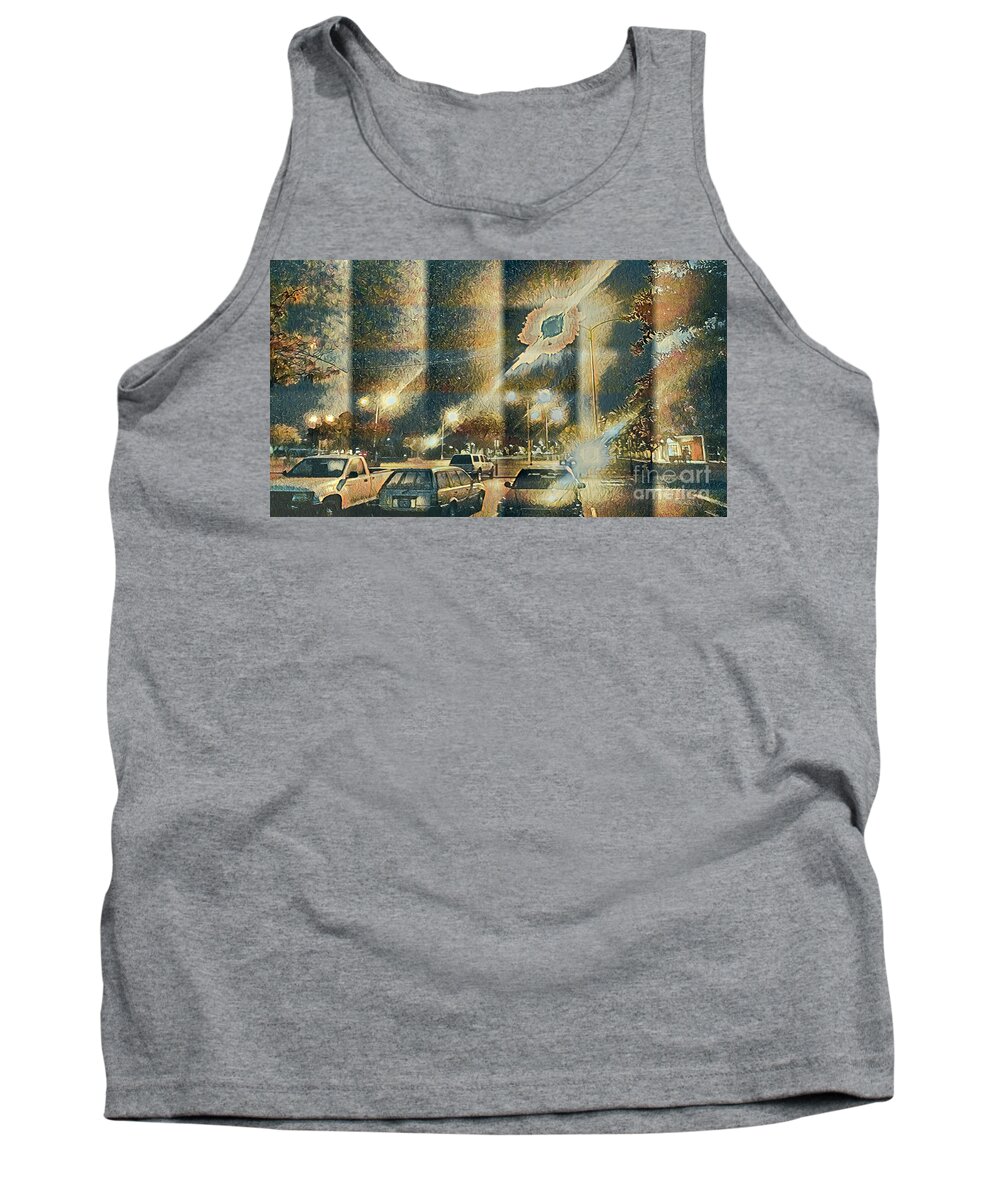 Morning Tank Top featuring the mixed media Morning lights 3 by Steven Wills