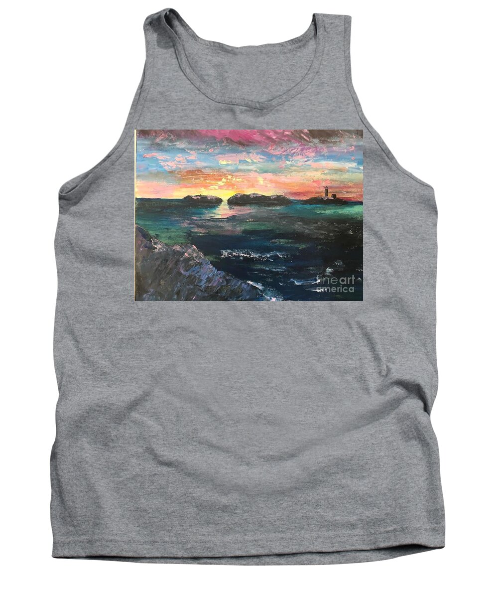  Tank Top featuring the painting Morning Maine by Francois Lamothe