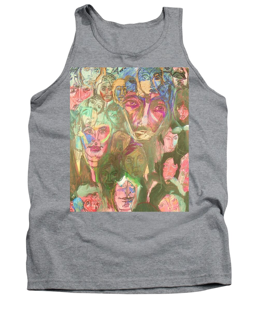 Abstract Tank Top featuring the painting Morning on the Subway by Judith Redman