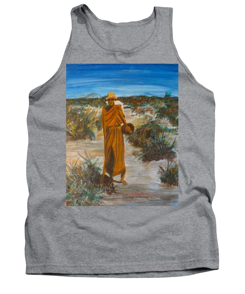 Buddhist Tank Top featuring the painting Morning Rounds by Sherry Killam