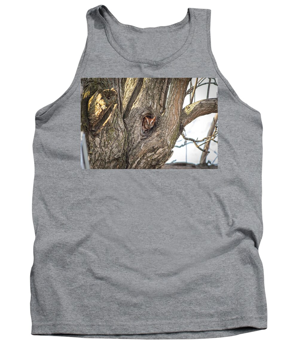 Eastern Screech Owl Tank Top featuring the photograph Mr.Red by Rodney Ervin