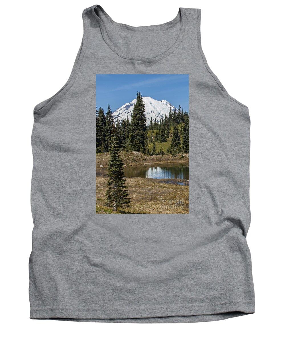  Tank Top featuring the photograph Mt Rainier Reflection portrait by Chuck Flewelling