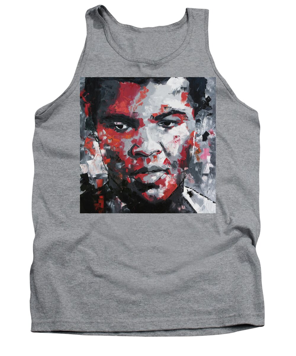 Muhammad Ali Tank Top featuring the painting Muhammad Ali II by Richard Day