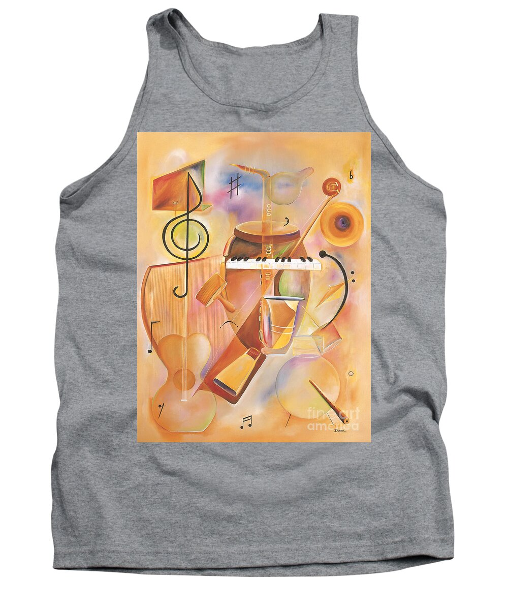 Musical Mix Tank Top featuring the painting Musical Mix by Ikahl Beckford