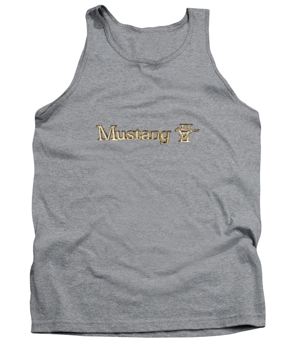 Automotive Tank Top featuring the photograph Mustang II Chrome Emblem by YoPedro