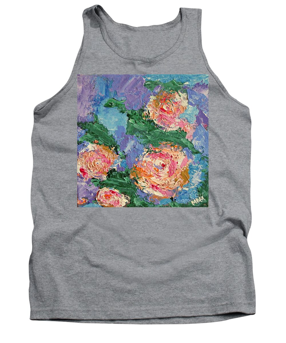 Roses Tank Top featuring the painting My Father's Roses by Mary Mirabal