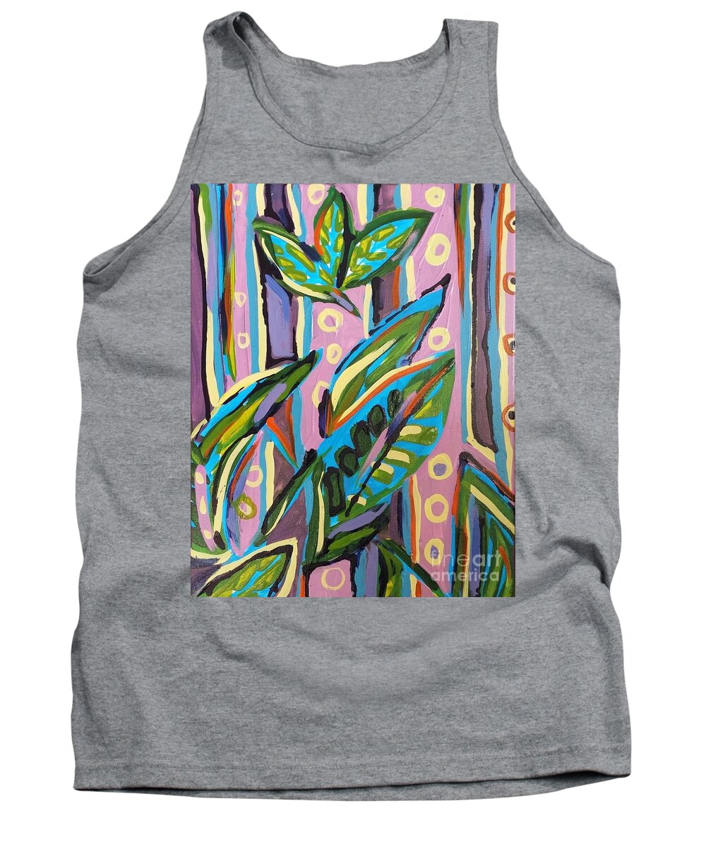 Matisse Tank Top featuring the painting My Forgotten Plant by Catherine Gruetzke-Blais
