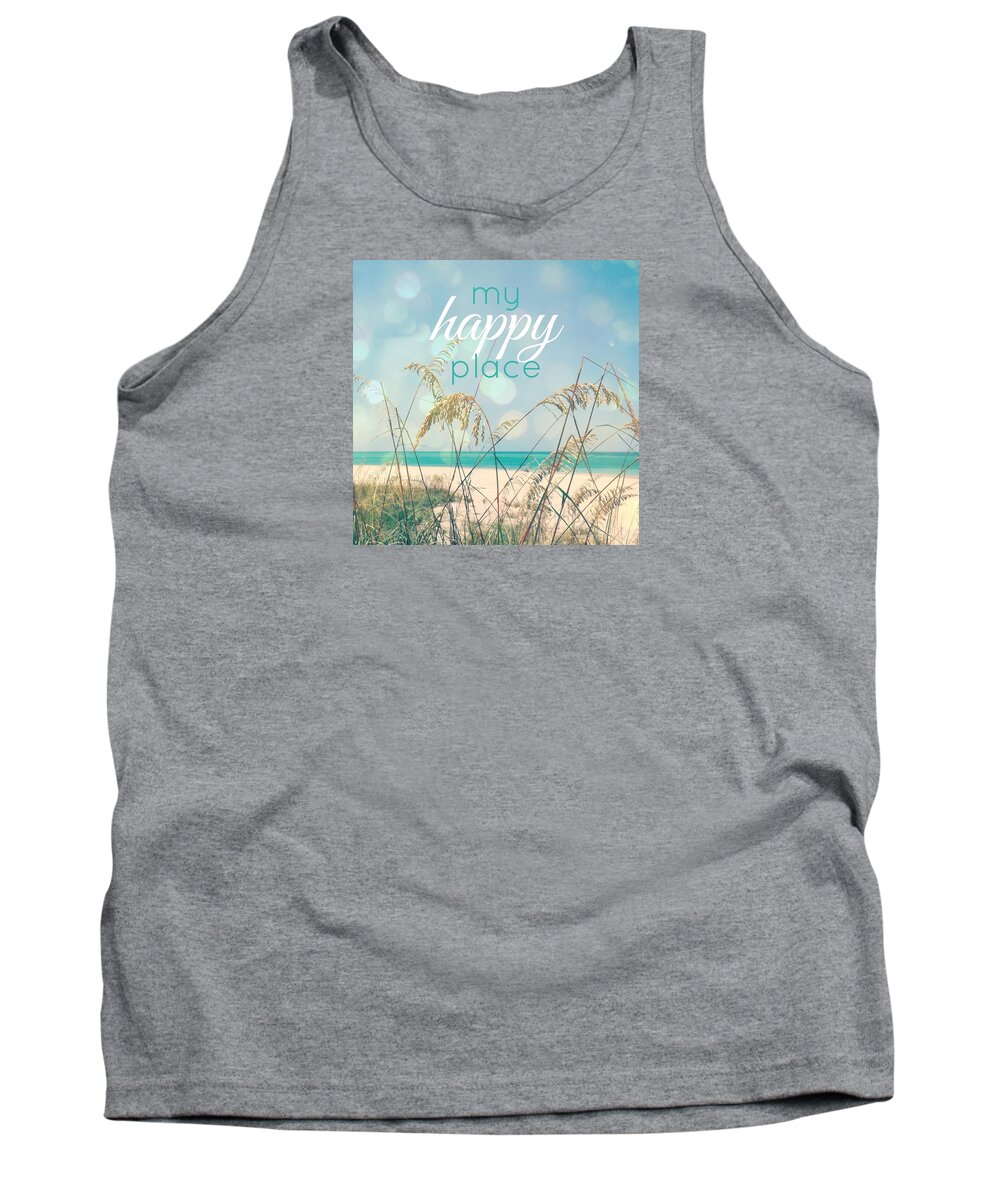 Beach Tank Top featuring the digital art My Happy Place by Valerie Reeves