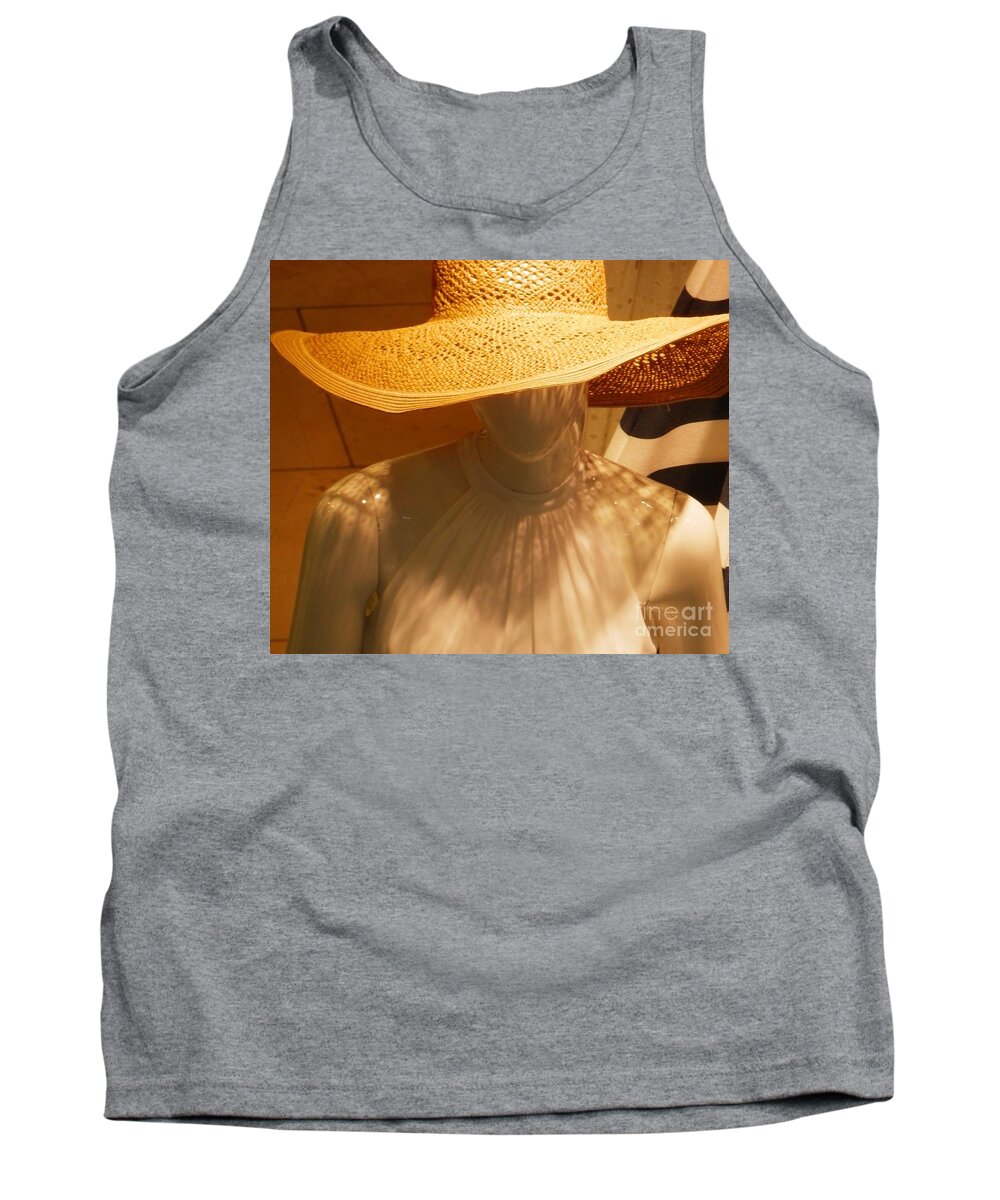 Hats Tank Top featuring the photograph My new summer hat by Barbara Leigh Art