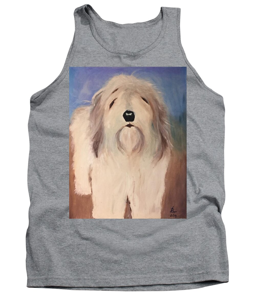 Dog Tank Top featuring the painting My Oscar by Ryszard Ludynia